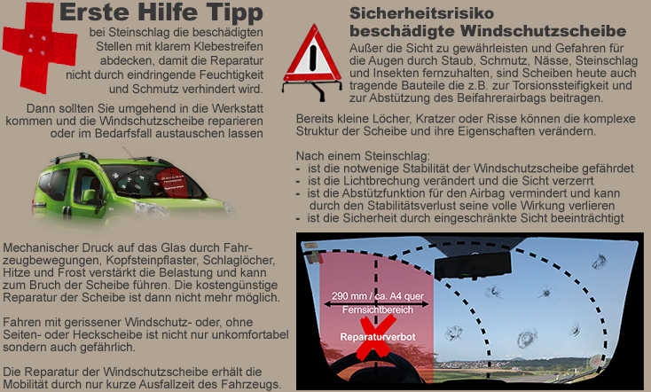 Steinschlag in der Windschutzscheibe: Reparatur oder Austausch?